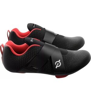 New Peloton Unisex Size 10M / 11.5W Cycling Shoes Black Red Cleat Altos Sneakers